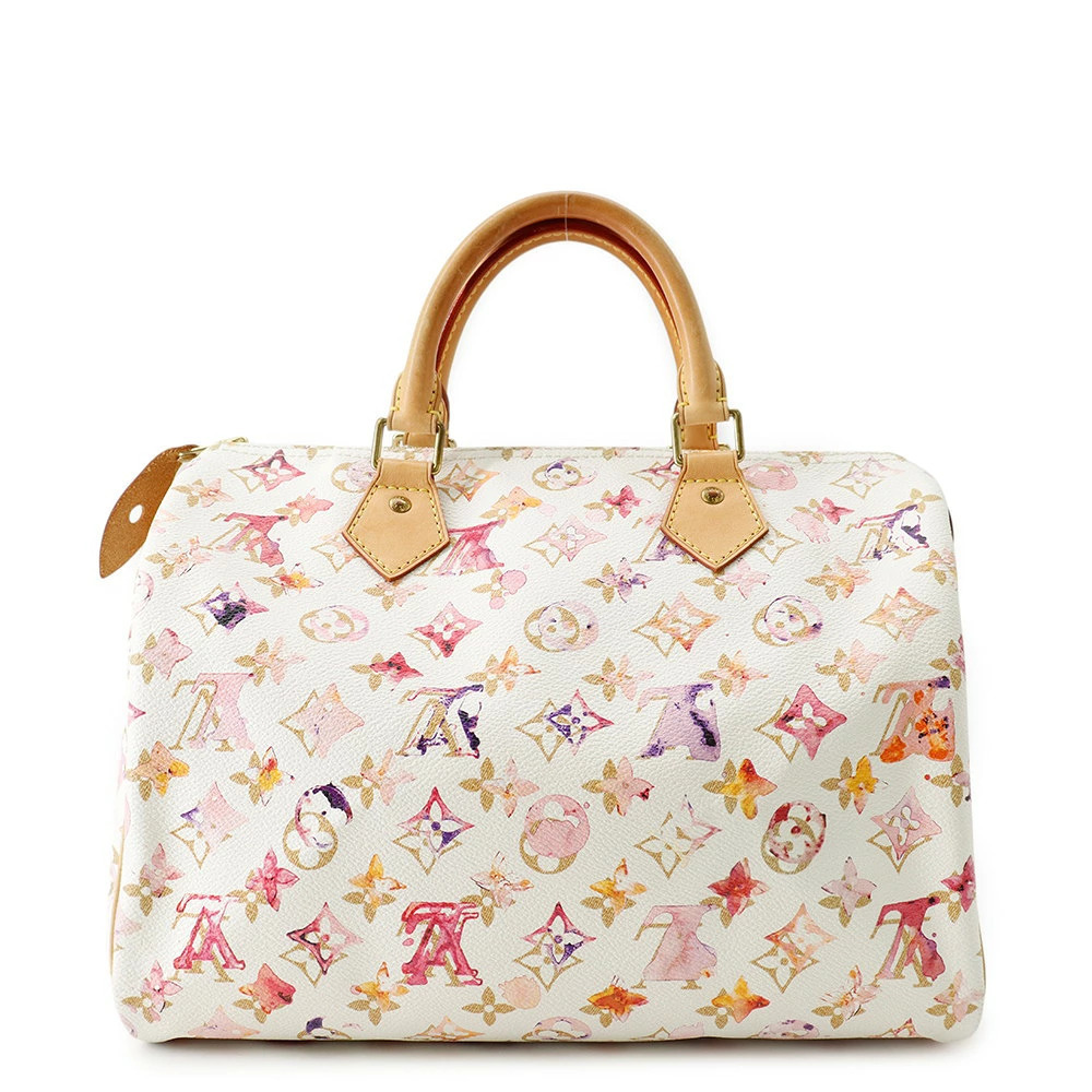 Louis Vuitton Monogram Watercolor Speedy Handbag White Bag